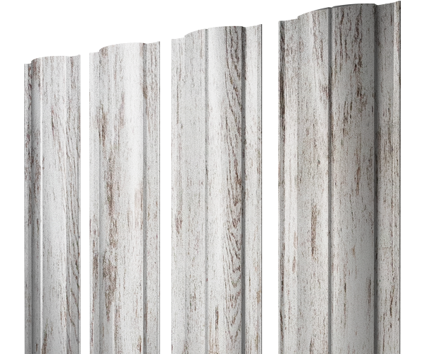 Штакетник Круглый с прямым резом 0,45 Print Elite Snow Wood TwinColor