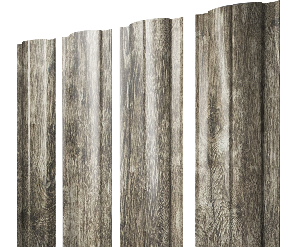 Штакетник Круглый с прямым резом 0,45 Print Elite Nordic Wood TwinColor