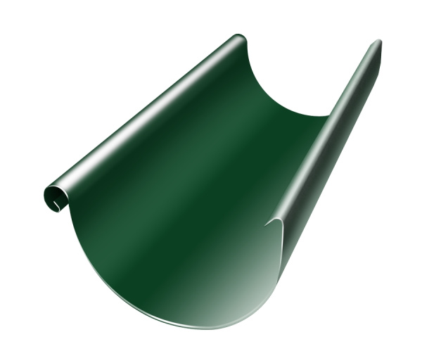 Желоб полукруглый GL PU 125 мм 3 м RAL 6005 зеленый мох
