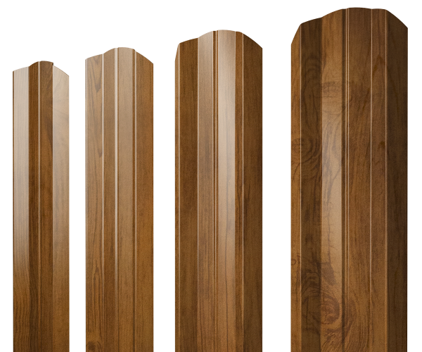 Штакетник М-образный А фигурный 0,45 Print Elite Golden Wood TwinColor