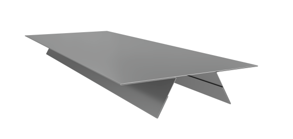 Планка стыковочная составная верхняя 0,5 Satin с пленкой RAL 9006 бело-алюминиевый (3м)