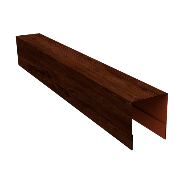 Планка боковая для забора из сайдинга ЭкоБрус 0,4 Print Premium Cherry Wood Fresh TwinColor (3м)