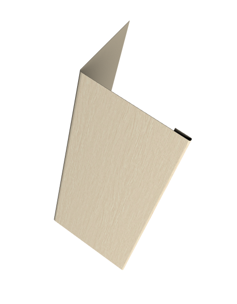 Нащельник (для калиток и ворот) 25х35 жалюзи Milan, Tokyo, Palermo 0,45 Print Elite Milky Wood TwinColor (L2,5)