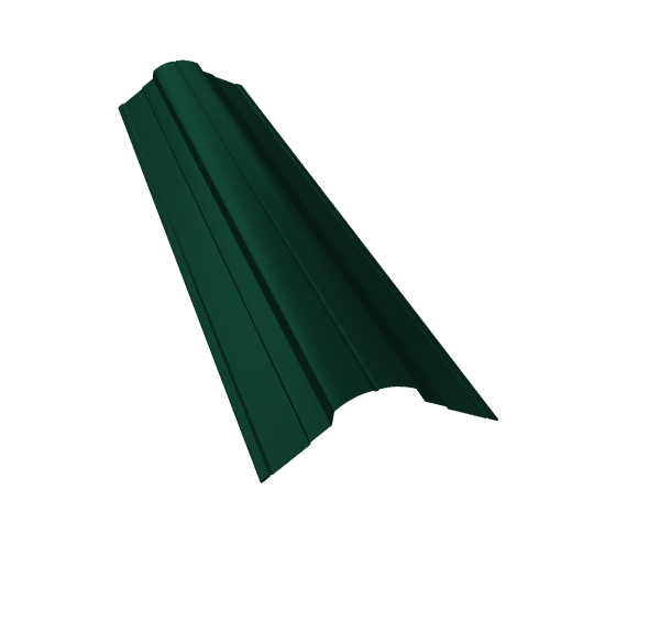Планка конька фигурного 70x70 0,5 Satin с пленкой RAL 6005 зеленый мох (2м)
