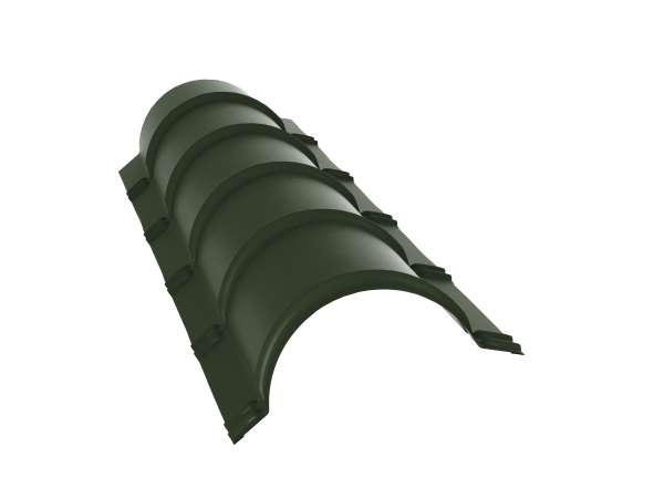 Планка конька полукруглого 0,5 Satin Matt TX RAL 6020 хромовая зелень (1,97м)