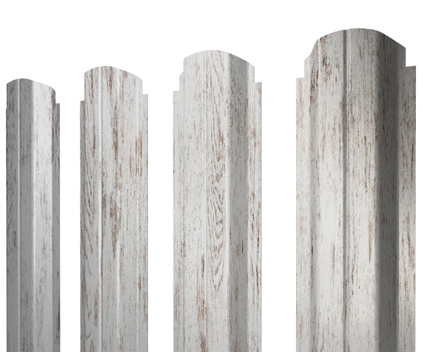 Штакетник П-образный А фигурный 0,45 Print Elite Snow Wood TwinColor