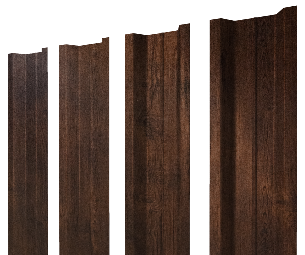 Штакетник П-образный В с прямым резом 0,45 Print-Double Premium Cherry Wood Dark F