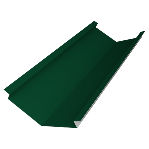 Планка ендовы нижней для композитной черепицы 140х140 0,5 Satin Matt TX RAL 6005 зеленый мох (3м)