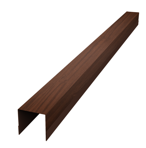 Планка вертикальная обратная для забора жалюзи Palermo 0,45 Print Elite Choco Wood TwinColor (2м)