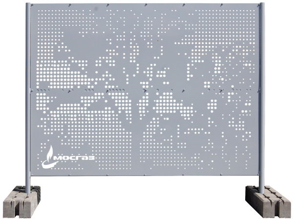 Секция ограждения перфорированного Мосгаз 1,7х2,07х1,0 RAL 7040