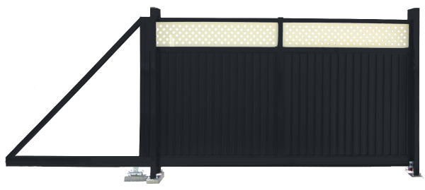 Ворота откатные Estet Plus 2,4х3,5 RAL 7024/1014