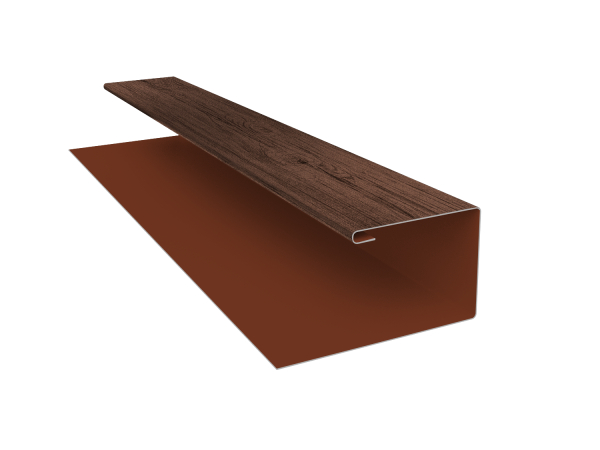 Планка П-образная Экобрус Grand Line 0,45 Print Premium Antique Wood TwinColor (3м)