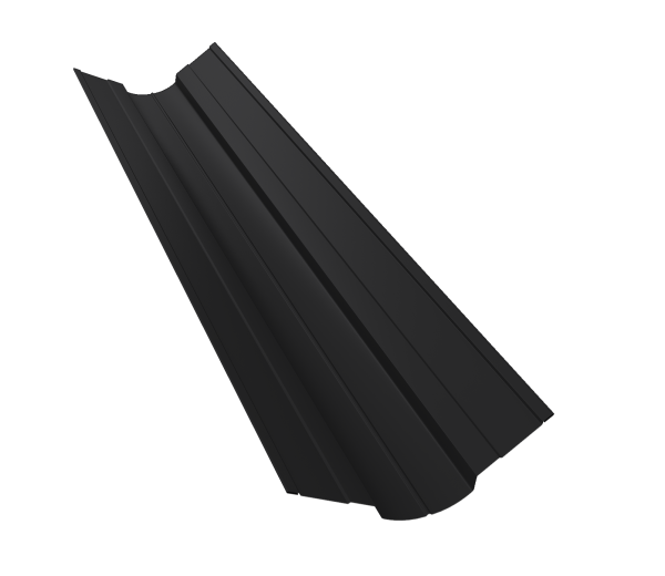 Планка ендовы верхней фигурной 70x70 0,5 Velur X RAL 9005 черный (2м)