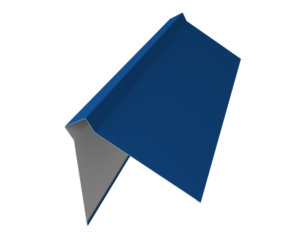 Планка конька плоского 220х50х220 0,5 Satin с пленкой RAL 5005 сигнальный синий (3м)