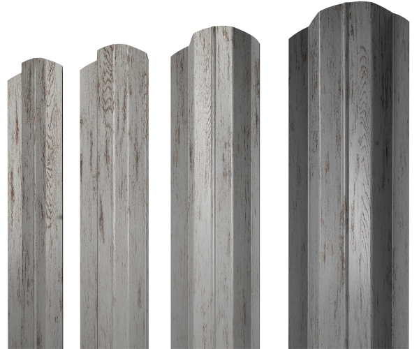 Штакетник М-образный B фигурный 0,45 Print Elite Snow Wood TwinColor