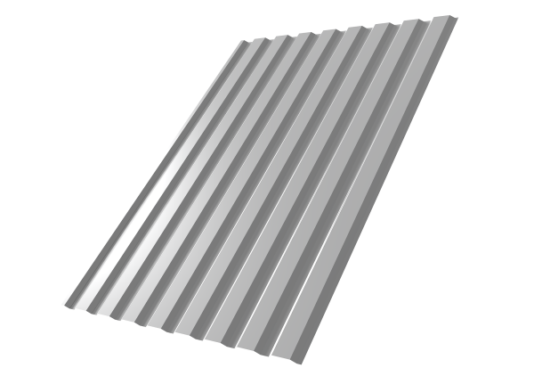 Профнастил С20A 0,5 Satin RAL 9006 бело-алюминиевый