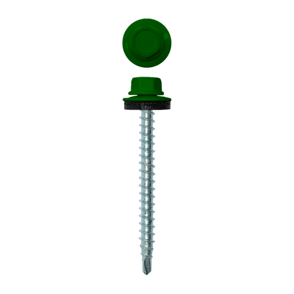 Саморез кровельный 4,8х50 (150шт) сверло №1 RAL 6002