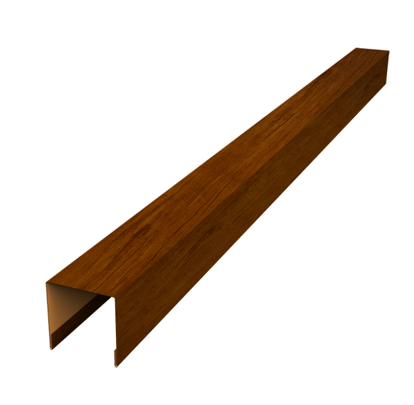 Планка вертикальная лицевая для забора жалюзи Palermo 0,45 Print Premium Golden Wood Intense FTC (3м)