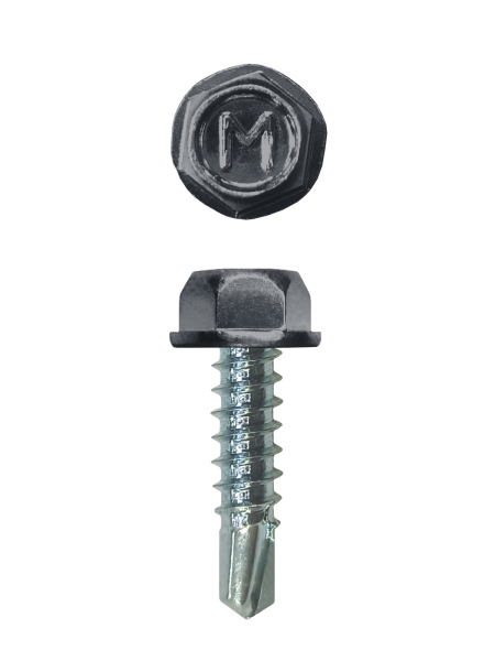 Саморез для забора по металлу Daxmer 4,8х19 без шайбы св.№2 (500 шт) RAL 7024