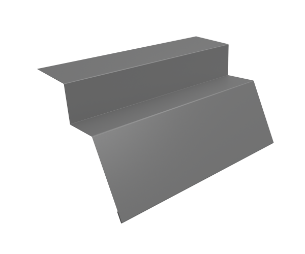 Планка карнизная для металлочерепицы квинта Uno 0,5 Satin с пленкой RAL 9006 бело-алюминиевый (3м)