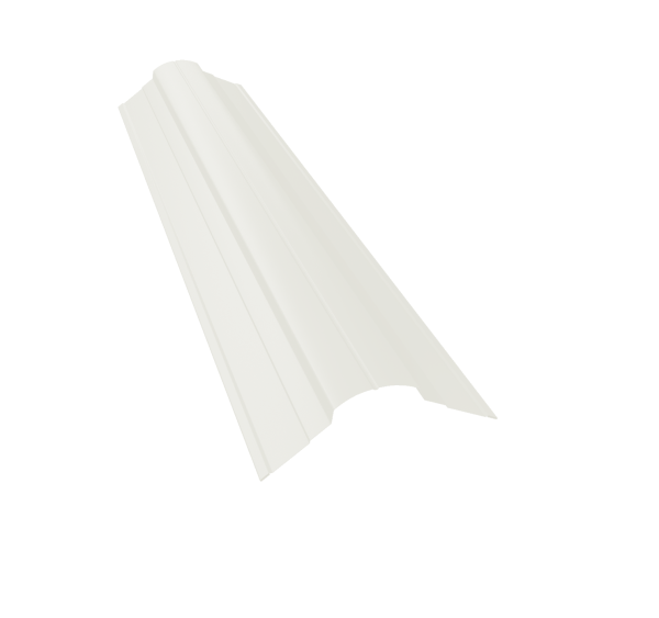 Планка конька фигурного 70x70 0,45 PE lite с пленкой RAL 9003 сигнальный белый (2м)