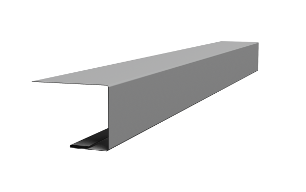 Планка завершающая для Кликфальц Pro 0,5 Satin с пленкой RAL 9006 бело-алюминиевый (2м)
