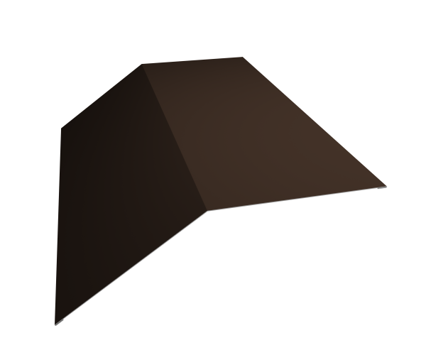 Планка конька плоского 190х190 0,5 Satin с пленкой RAL 8017 шоколад (2м)