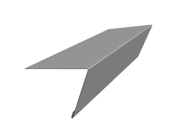 Планка капельник обратный 105х80 Фартук S16 0,5 Satin с пленкой RAL 9006 бело-алюминиевый (3м)