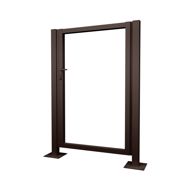Калитка Жалюзи 2,0х1 прямоугольный фланец 230х230 RAL 8017 без заполнения