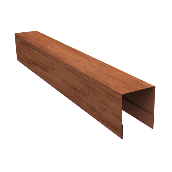Планка боковая для забора из сайдинга ЭкоБрус 0,45 Print Premium Rowan Wood Intense FTC (3м)
