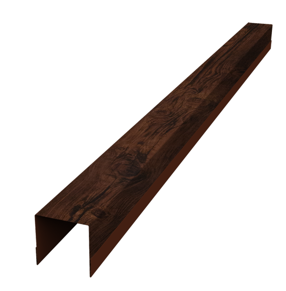 Планка вертикальная обратная для забора жалюзи Palermo 0,45 Print Elite Cherry Wood TwinColor (3м)