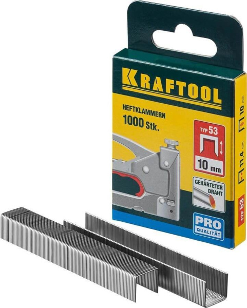 Скобы для степлера Kraftool 10мм тонкие тип 140 1000шт (31680-10)