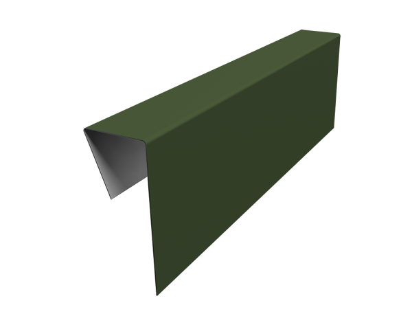 Планка приемная оконная фибросайдинга 0,5 Satin Matt TX RAL 6020 хромовая зелень (3м)