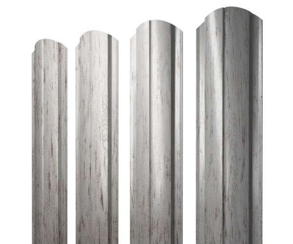 Штакетник Полукруглый Slim фигурный 0,45 Print Elite Snow Wood TwinColor