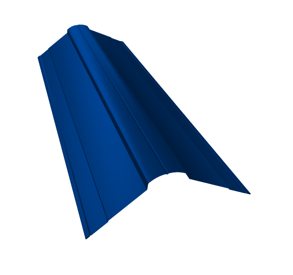 Планка конька фигурного 100x100 0,45 PE с пленкой RAL 5002 ультрамариново-синий (3м)