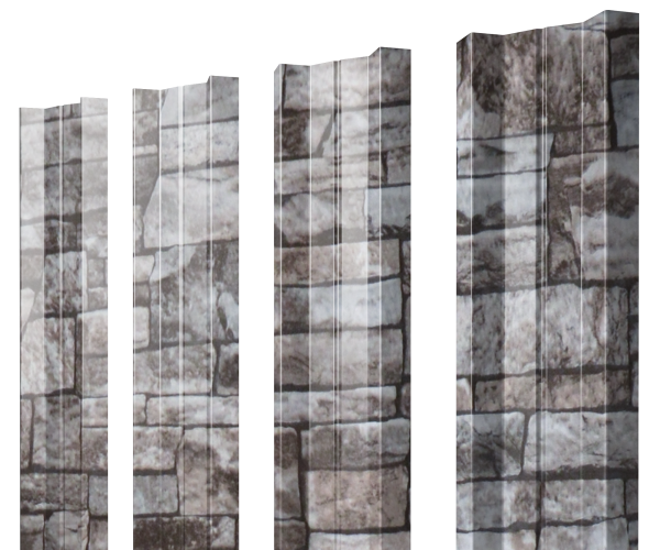 Штакетник М-образный А с прямым резом 0,45 Print Elite Fine Stone TwinColor