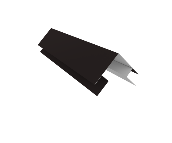 Планка угла внешнего сложная Кожуха сегментного 0,5 Satin с пленкой RAL 9005 черный (1,5м)