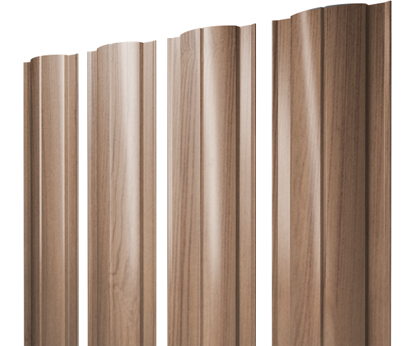 Штакетник Круглый с прямым резом 0,45 Print Elite Honey Wood TwinColor