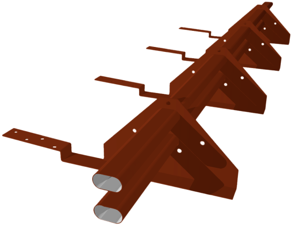 Снегозадержатель трубчатый для композитной черепицы Roman RAL 3009 (3м)