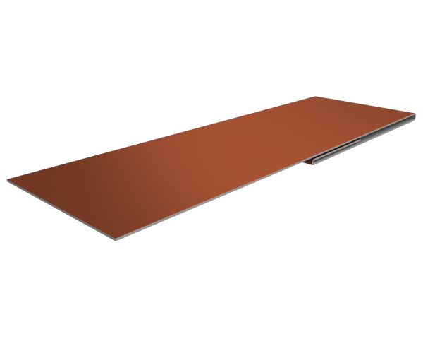 Планка финишная 48х25 0,5 Satin с пленкой RAL 8004 терракота (2м)
