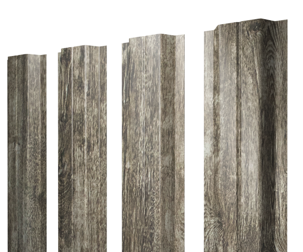 Штакетник П-образный A с прямым резом 0,45 Print Elite Nordic Wood TwinColor