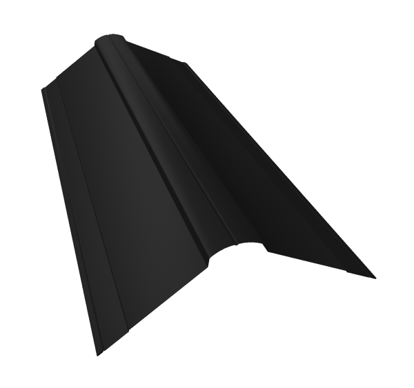 Планка конька фигурного 150x150 0,5 Velur X RAL 9005 черный (3м)