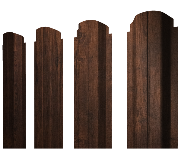 Штакетник П-образный А фигурный 0,45 Print Premium Cherry Wood Dark FTC