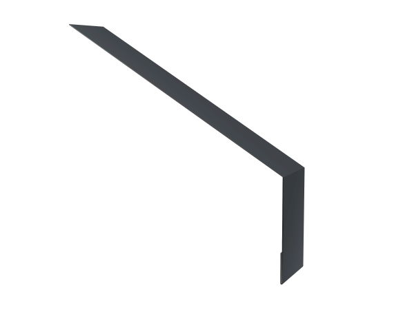 Планка карнизная для мягкой кровли 135х50 0,5 Satin с пленкой RAL 7024 мокрый асфальт (3м)