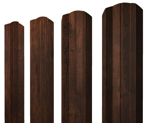 Штакетник М-образный А фигурный 0,45 Print-Double Premium Cherry Wood Dark F