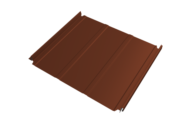 Кликфальц Double Pro Line Grand Line 0,5 Satin с пленкой на замках RAL 8004 терракота