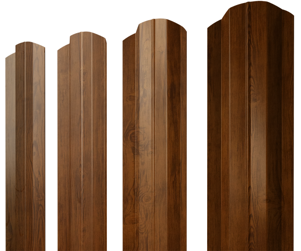Штакетник М-образный B фигурный 0,45 Print Elite Golden Wood TwinColor