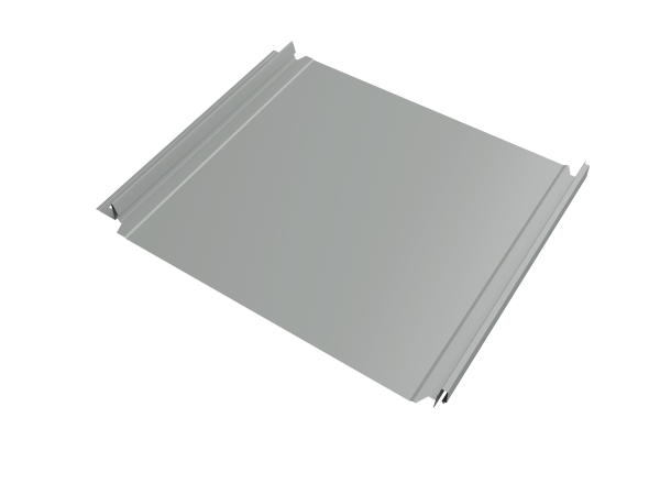 Кликфальц Double Pro Grand Line 0,5 Satin с пленкой на замках RAL 9006 бело-алюминиевый