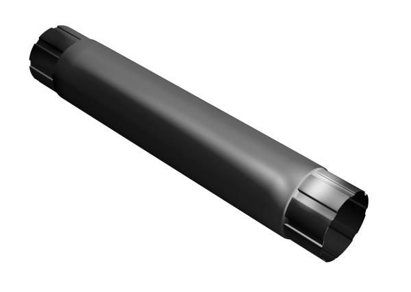 Труба круглая соединительная GL PU 90 мм 1 м RAL 9005 черный