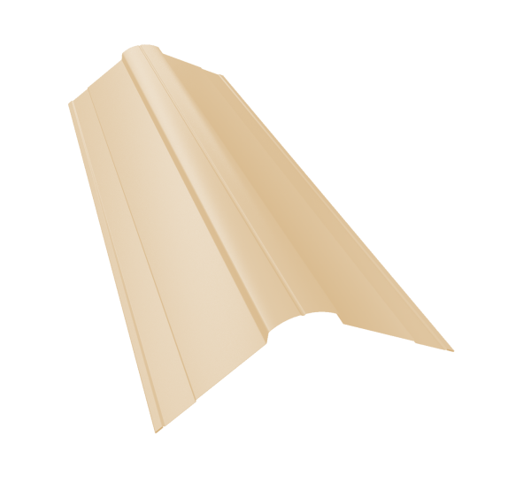Планка конька фигурного 100x100 0,45 Drap TX RAL 1015 светлая слоновая кость (2м)
